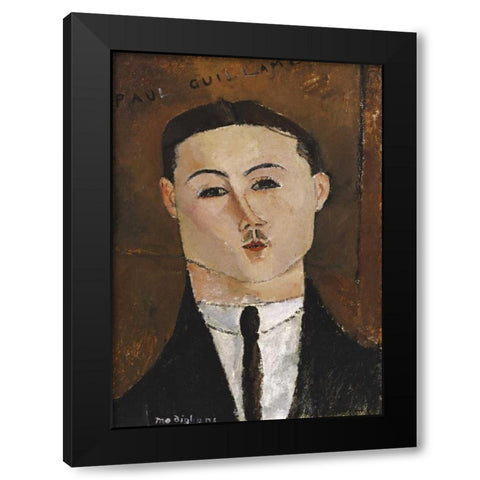 Portrait De Paul Guillaume Black Modern Wood Framed Art Print by Modigliani, Amedeo