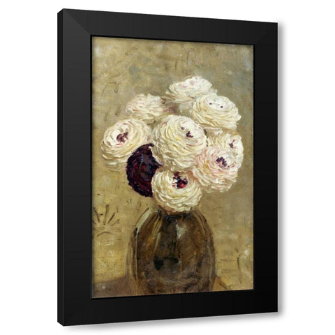 A Vase of Dahlias Black Modern Wood Framed Art Print by Moore, Albert Joseph