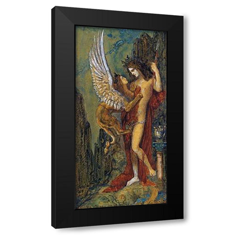 The Sphinx Black Modern Wood Framed Art Print by Moreau, Gustave