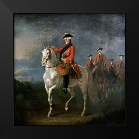 An Equestrian Portrait of King George III Black Modern Wood Framed Art Print by Morier, David
