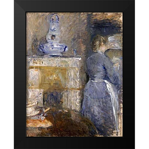 The Dining Room of The Rouart Family Black Modern Wood Framed Art Print by Morisot, Berthe