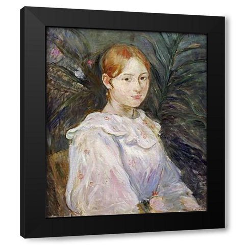 Alice Gamby En Buste Black Modern Wood Framed Art Print with Double Matting by Morisot, Berthe