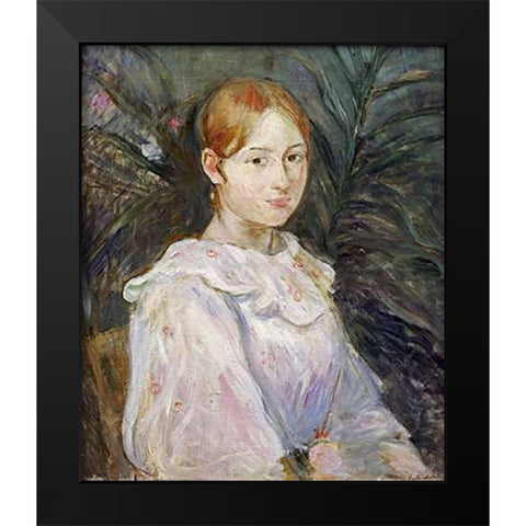 Alice Gamby En Buste Black Modern Wood Framed Art Print by Morisot, Berthe