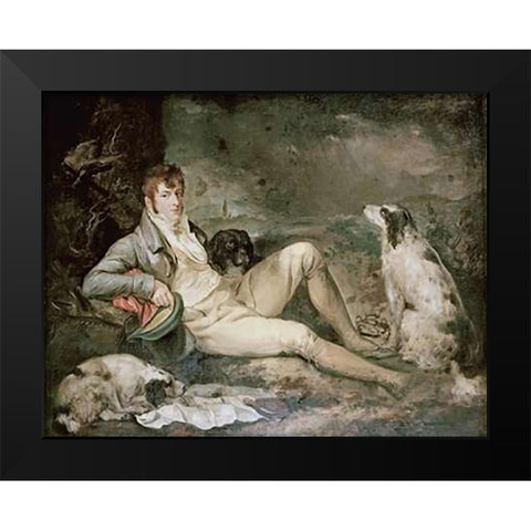 Portrait of a Sportsman Black Modern Wood Framed Art Print by Morland, George