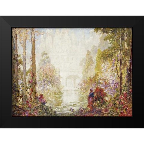 Sitas Garden II Black Modern Wood Framed Art Print by Mostyn, Tom