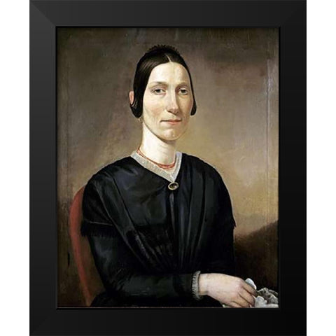 Portrait of Ann CoMuseumells Black Modern Wood Framed Art Print by Parr, David