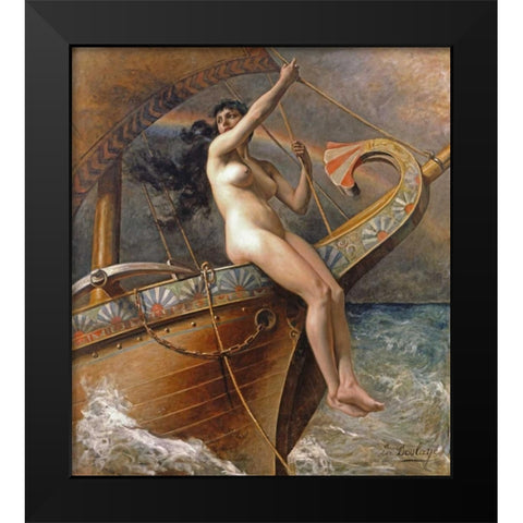 La Figure De Proue Black Modern Wood Framed Art Print by Paul A.