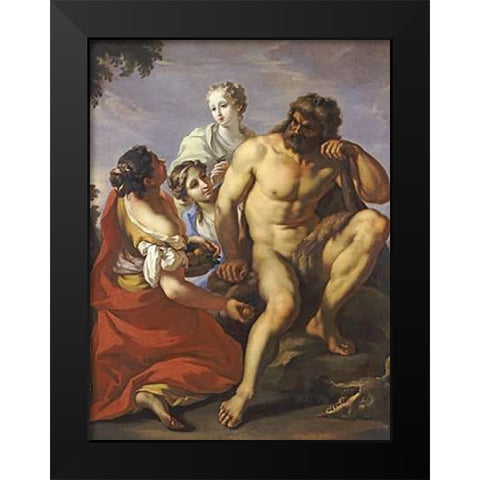 Hercules In The Garden of The Hesperides Black Modern Wood Framed Art Print by Pellegrini, Gianantonio