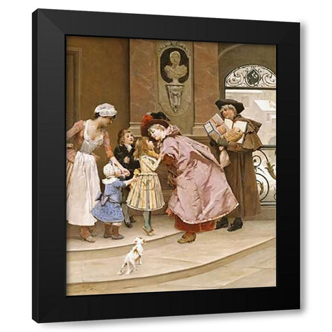 The Homecoming Black Modern Wood Framed Art Print with Double Matting by Pinchart, Emile-August