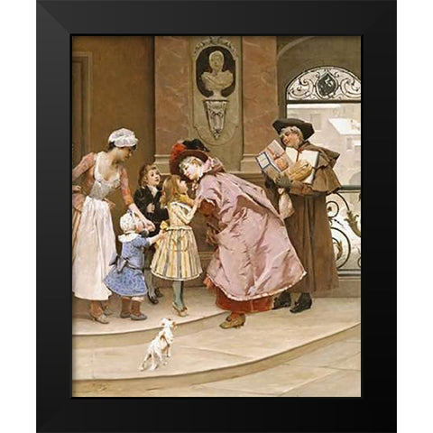 The Homecoming Black Modern Wood Framed Art Print by Pinchart, Emile-August