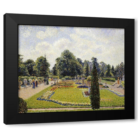Kew Gardens Black Modern Wood Framed Art Print with Double Matting by Pissarro, Camille