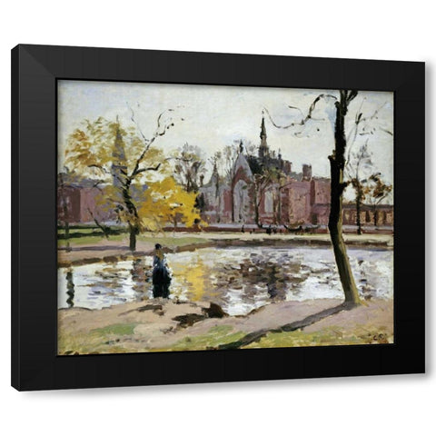 Dulwich College, London Black Modern Wood Framed Art Print by Pissarro, Camille