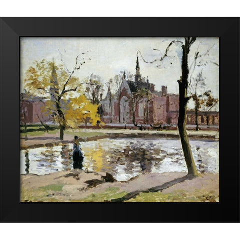 Dulwich College, London Black Modern Wood Framed Art Print by Pissarro, Camille