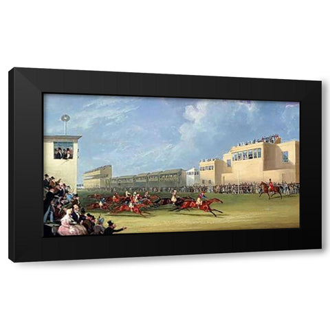 The Ascot Gold Cup, 1834 Black Modern Wood Framed Art Print by Pollard, James