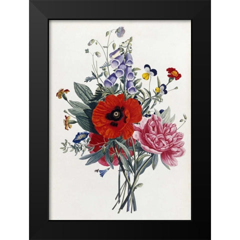 Collection Des Fleurs Et Des Fruits Black Modern Wood Framed Art Print by Prevost, Jean-Louis