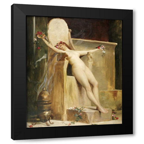 The Offering Black Modern Wood Framed Art Print by Ralli, Theodore Jacques