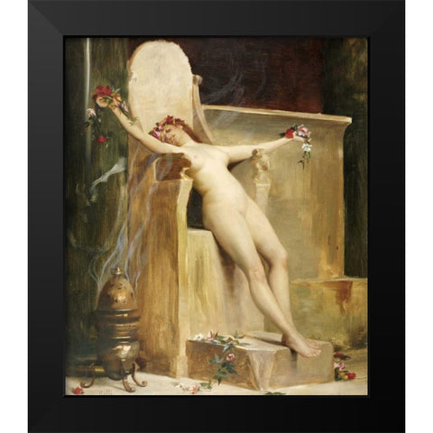 The Offering Black Modern Wood Framed Art Print by Ralli, Theodore Jacques
