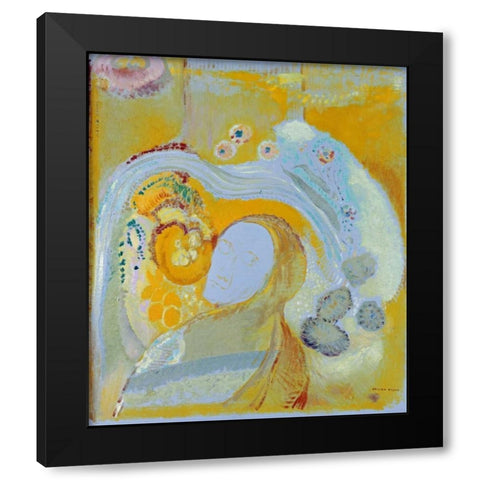 The Buddha Black Modern Wood Framed Art Print by Redon, Odilion