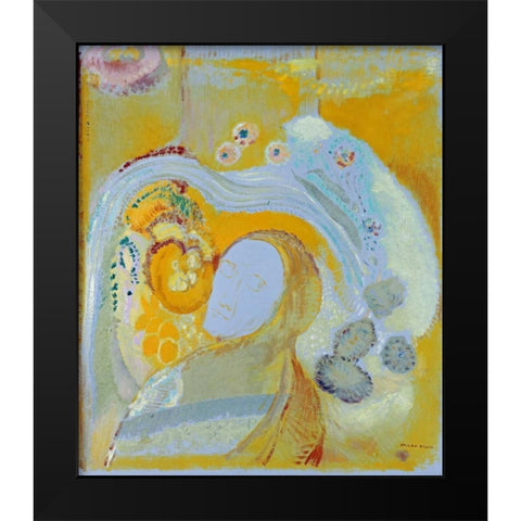 The Buddha Black Modern Wood Framed Art Print by Redon, Odilion