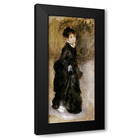 A Young Woman Black Modern Wood Framed Art Print with Double Matting by Renoir, Pierre-Auguste