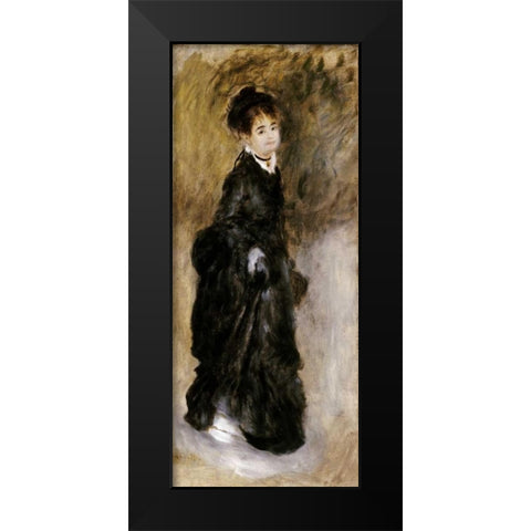 A Young Woman Black Modern Wood Framed Art Print by Renoir, Pierre-Auguste