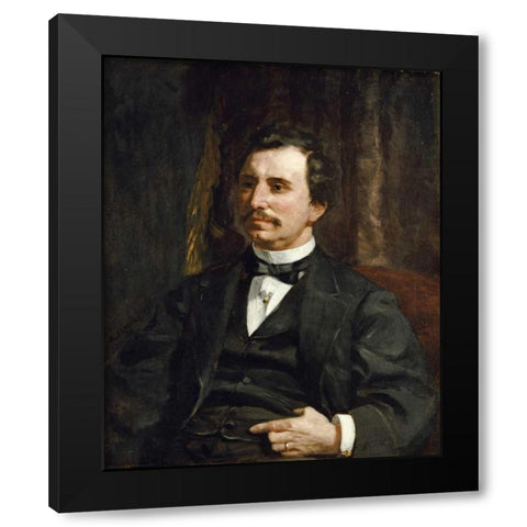 Portrait du Colonel Barton Howard Jenks Black Modern Wood Framed Art Print by Renoir, Pierre-Auguste