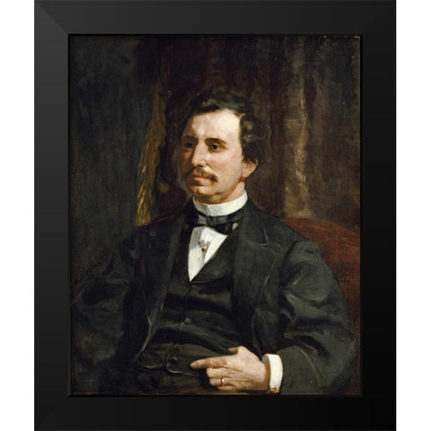Portrait du Colonel Barton Howard Jenks Black Modern Wood Framed Art Print by Renoir, Pierre-Auguste