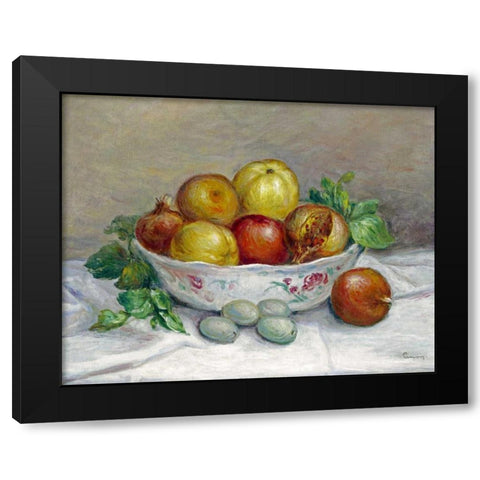 Nature Morte a La Grenade Black Modern Wood Framed Art Print by Renoir, Pierre-Auguste