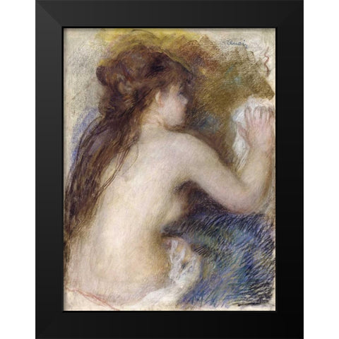 Nude Back of a Woman Black Modern Wood Framed Art Print by Renoir, Pierre-Auguste