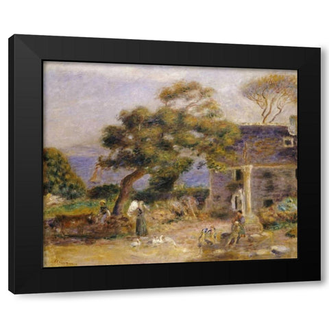 A View of Treboul Black Modern Wood Framed Art Print by Renoir, Pierre-Auguste