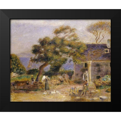 A View of Treboul Black Modern Wood Framed Art Print by Renoir, Pierre-Auguste