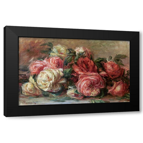 Discarded Roses Black Modern Wood Framed Art Print by Renoir, Pierre-Auguste