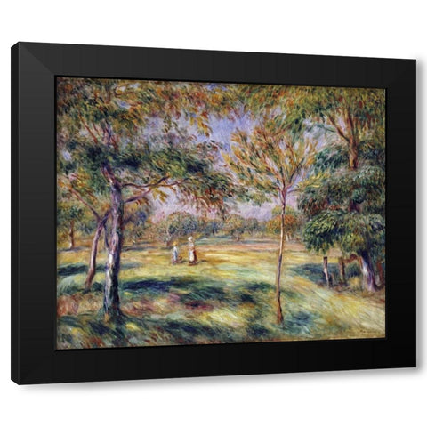 The Glade Black Modern Wood Framed Art Print by Renoir, Pierre-Auguste