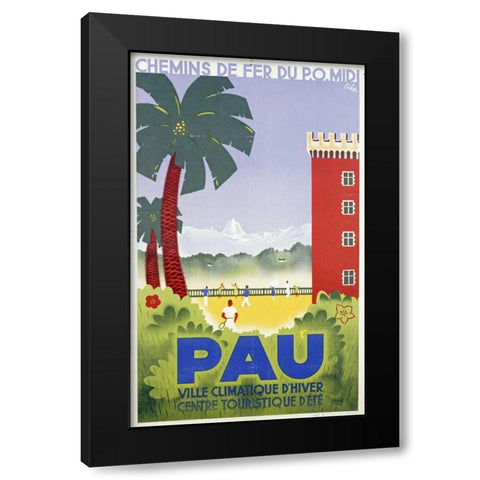 Pau Black Modern Wood Framed Art Print with Double Matting by Riblo