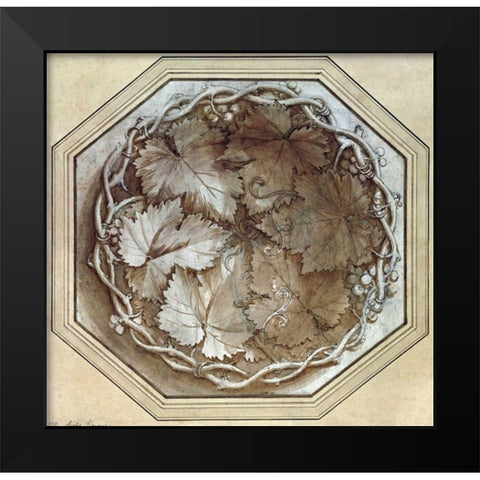 Design For a Fruit Bowl Black Modern Wood Framed Art Print by Romano, Giulio