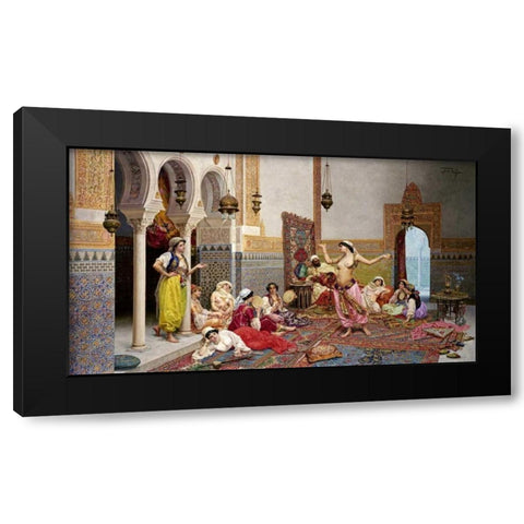 The Harem Dance Black Modern Wood Framed Art Print with Double Matting by Rosati, Giulio