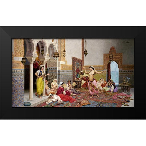 The Harem Dance Black Modern Wood Framed Art Print by Rosati, Giulio