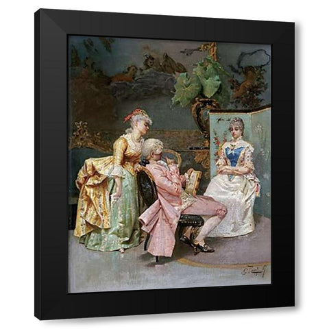 The Sitting Black Modern Wood Framed Art Print by Rosati, Giulio