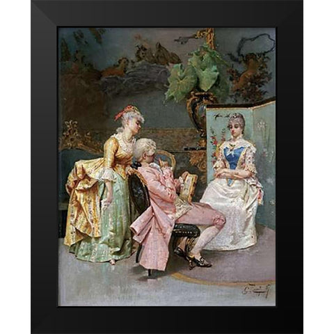 The Sitting Black Modern Wood Framed Art Print by Rosati, Giulio