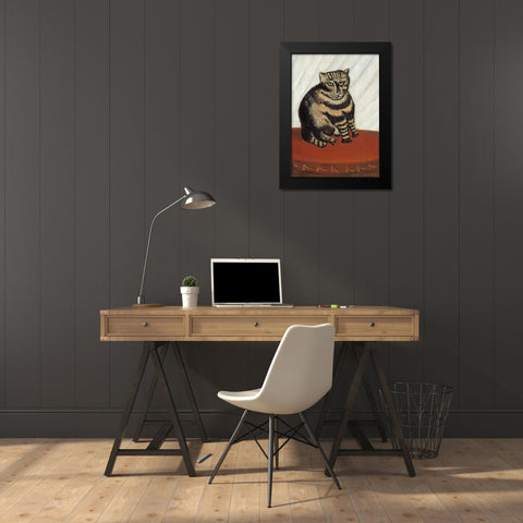 The Tabby Black Modern Wood Framed Art Print by Rousseau, Henri