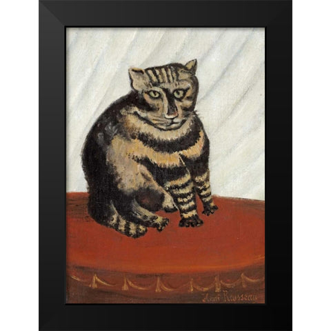 The Tabby Black Modern Wood Framed Art Print by Rousseau, Henri