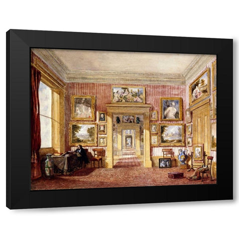 The Dining Room at Thirlestaine House Black Modern Wood Framed Art Print with Double Matting by Rushout-Bowles, Harriet