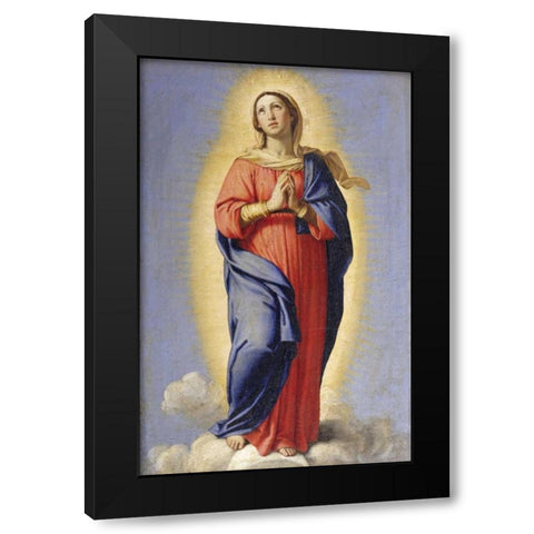 The Immaculate Conception Black Modern Wood Framed Art Print with Double Matting by Salvi, Giovanni Battista