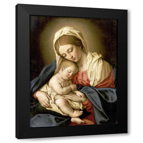 The Madonna and Child Black Modern Wood Framed Art Print by Salvi, Giovanni Battista