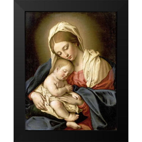 The Madonna and Child Black Modern Wood Framed Art Print by Salvi, Giovanni Battista