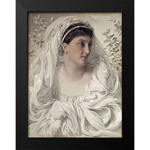 Alcestis: a Portrait of Lady Donaldson Black Modern Wood Framed Art Print by Sandys, Anthony Frederick August