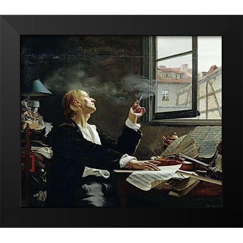 Weltverloren Black Modern Wood Framed Art Print by Scheel, Ernst