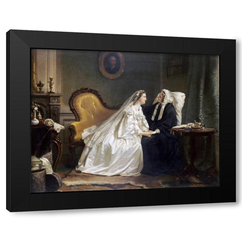 Some Good Advice Black Modern Wood Framed Art Print by Scholten, Hendrik Jacobus