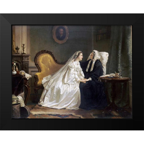 Some Good Advice Black Modern Wood Framed Art Print by Scholten, Hendrik Jacobus