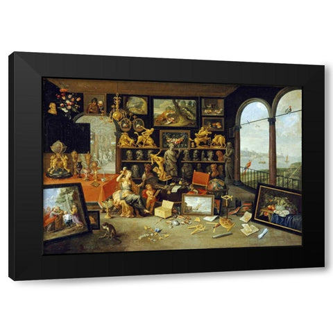 A Personification and Allegory of Sight Black Modern Wood Framed Art Print by School of Antwerp
